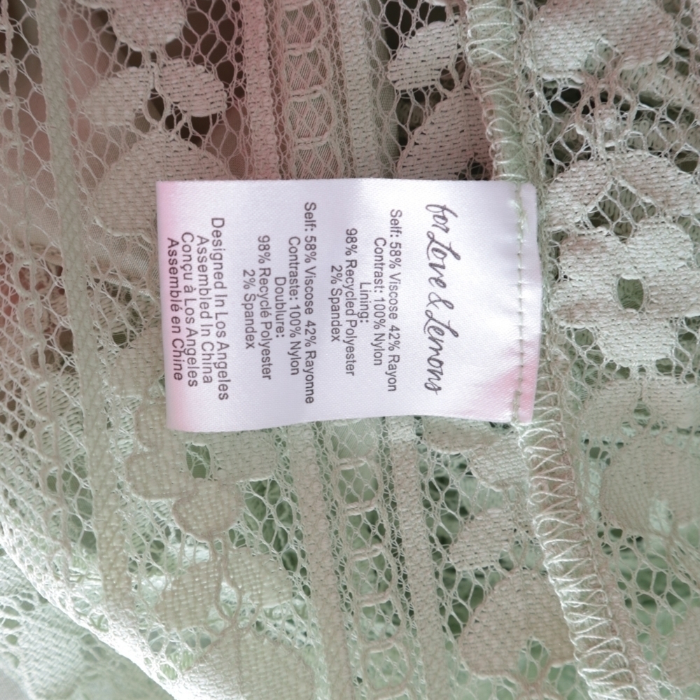 NWT FOR LOVE & LEMONS MINT GREEN LOVEBIRD LACE MIDI DRESS FAIRYCORE - Picture 6 of 15